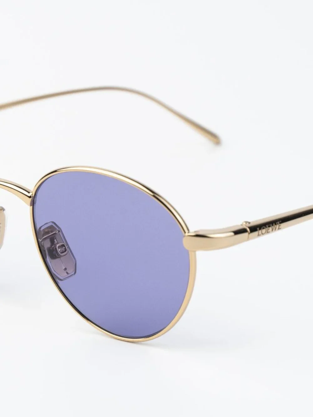 Loewe Women Sunglasses Gold Violet Round LW40152U 32Y NEW AUTHENTIC
